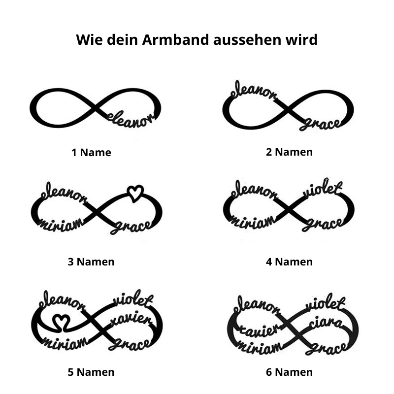 Unendlichkeits-Armband mit Namen