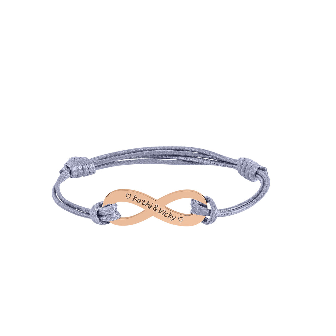 Infinity armband met gegraveerde tekst