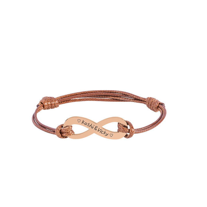 Infinity armband met gegraveerde tekst