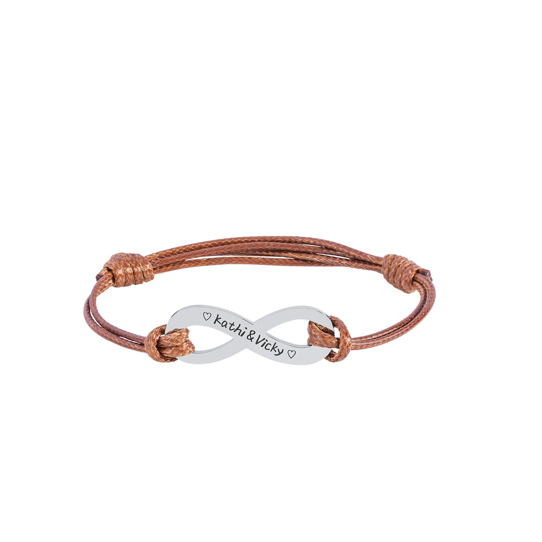 Infinity armband met gegraveerde tekst